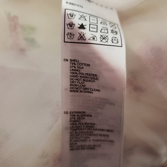 Forever 21 Crop Top M Cream Floral Ruffle Cottage Coquette Peasant Fairy Y2K - Picture 6 of 6